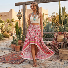 Load image into Gallery viewer, Boho Skirt,High Low Maxi Skirt, Wild Flower

