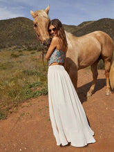 Load image into Gallery viewer, Single Breasted  Beach Bohemian Maxi Skirt, Split Boho Skirt
