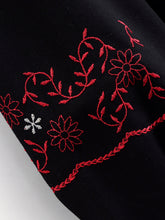 Load image into Gallery viewer, Retro Floral Embroidered, Linen Cotton Blouse ,Lace-up Boho Shirt
