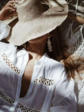 Load image into Gallery viewer, White hollow out,Bohemian shirt,Boho Blouses

