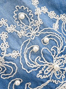 Denim Embroidery ,Suspender Vest ,Sequin Vest Waistcoat