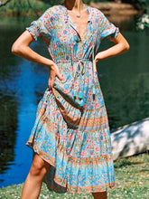 Load image into Gallery viewer, Floral Print ,Bohemian Maxi Dresses , Boho Dress
