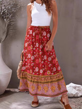 Load image into Gallery viewer, Purple Floral Print,Bohemian Skirt,Boho Maxi Skirt
