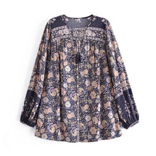 Load image into Gallery viewer, Floral Print ,bohemian Blouse ,Boho Shirts
