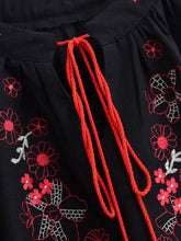 Load image into Gallery viewer, Retro Floral Embroidered ,Linen Cotton Blouse ,Lace-up Tassel Boho Shirts
