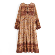 Load image into Gallery viewer, Pink Floral Print ,Bohemian Maxi Dress ,Boho Dress
