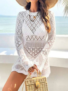 Beach Mini dress ,Knitted Hollow Out , Bikini Cover-ups