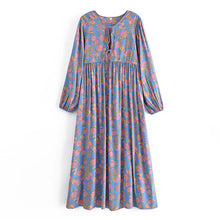 Load image into Gallery viewer, Floral print,Bohemian maxi dress,Boho sundress
