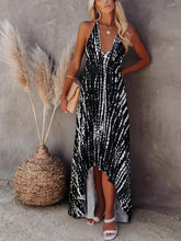 Load image into Gallery viewer, Floral Print ,Backless Sexy Beach Bohemian Dress,, High-Low Boho Dress
