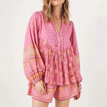Load image into Gallery viewer, Floral Bohemian Blouse, Vintage Shirts
