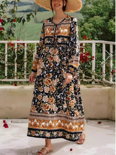 Load image into Gallery viewer, Boho Dress, Bohemian Maxi Dress,Multi Floral print
