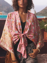 Load image into Gallery viewer, Vintage Floral Print ,Beach Summer Kimono , Boho Cover-ups
