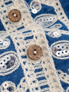 Denim Embroidery ,Suspender Vest ,Sequin Vest Waistcoat