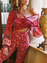 Load image into Gallery viewer, Boho Blouse, Vintage Blouse,Floral Print Tops
