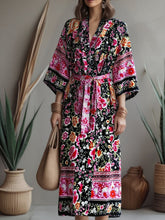Load image into Gallery viewer, Floral Horse Print ,boho Kimono ,Bohemian Robe
