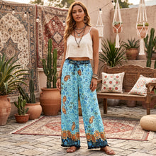 Load image into Gallery viewer, Pink Floral Print ,Bohemian Pant , Rayon Boho Pants
