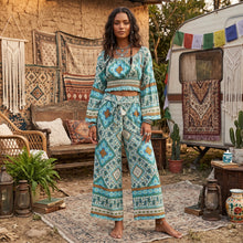 Load image into Gallery viewer, Boho Sets, Floral Print ,Pants and Tops Outfits
