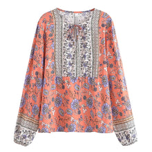Load image into Gallery viewer, Vintage Chic Tops,Bohemian Blouse Shirts ,Boho Shirt
