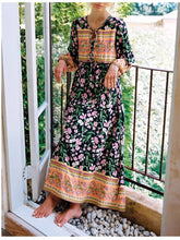 Load image into Gallery viewer, Floral Print, Bohemian Maxi Dress ,Boho Dress
