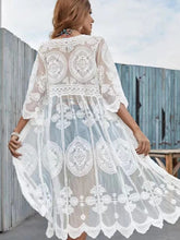 Load image into Gallery viewer, Lace Mesh Crochet ,Beach Boho Kimono,Bikini Cover-ups
