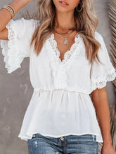 Load image into Gallery viewer, Solid Lace,Boho Blouse , Bohemian Shirts

