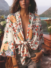 Load image into Gallery viewer, Bohemian Kimono, Boho Bikini Cover-ups,Yellow Floral
