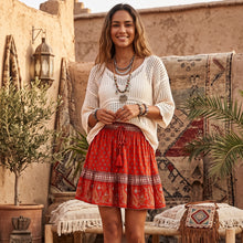 Load image into Gallery viewer, Boho Skirt, Mini Skirt, Wild Flower
