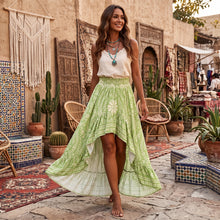 Load image into Gallery viewer, Floral Print, Irregular Sexy High Low , Boho Maxi Skirts
