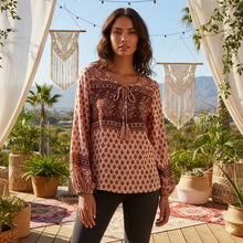 Load image into Gallery viewer, Boho Blouse, Vintage Blouse,Floral Print
