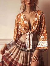 Load image into Gallery viewer, Wild Floral Print ,Boho Kimono,Bikini Cover-ups
