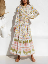 Load image into Gallery viewer, Lace-up Tassel, Boho Maxi Dress, Vintage Sundress
