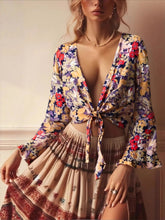 Load image into Gallery viewer, Wild Floral Print ,Boho Kimono,Bikini Cover-ups
