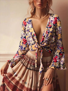 Wild Floral Print ,Boho Kimono,Bikini Cover-ups