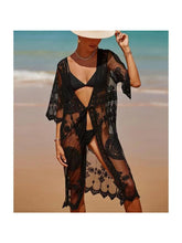 Load image into Gallery viewer, Lace Mesh Crochet ,Beach Boho Kimono,Bikini Cover-ups
