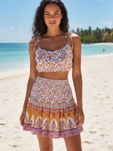 Load image into Gallery viewer, Pink Floral,Mini Skirts and Tops,Boho Sets
