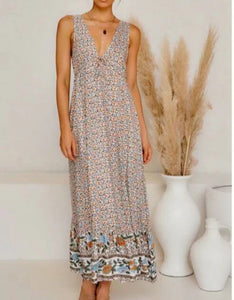 Floral Print,Boho Sundress, Boho Maxi Dress