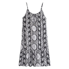 Load image into Gallery viewer, Elephant Print ,Strap Dresses,Boho Midi Dress
