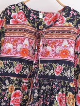 Load image into Gallery viewer, Boho Dress, Bohemian Maxi Dress,Multi Floral print
