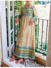 Load image into Gallery viewer, Elaphant Floral,Bohemian Maxi Dress,Boho Dress
