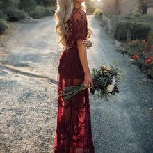 Load image into Gallery viewer, Red Lace ,Wedding Dress , Boho Dress
