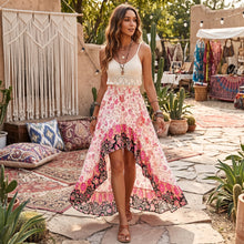 Load image into Gallery viewer, Floral Print, Irregular Sexy High Low , Boho Maxi Skirts
