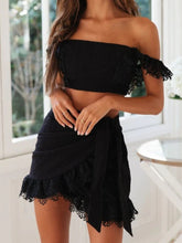 Load image into Gallery viewer, Bohemian Sets,mini Skirts and Tops,White Lace
