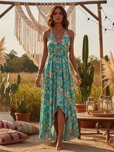 Load image into Gallery viewer, Wild Floral ,Open Back,Strapless Boho Dress
