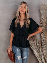 Load image into Gallery viewer, Solid Lace,Boho Blouse , Bohemian Shirts
