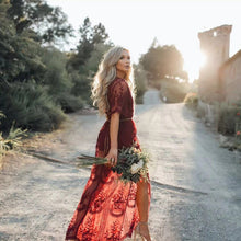 Load image into Gallery viewer, Red Lace ,Wedding Dress , Boho Dress
