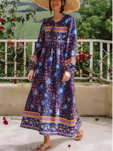 Load image into Gallery viewer, Lace-up Tassel,Bohemian Dress,Boho Dress Robe
