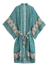 Load image into Gallery viewer, Wild Flower Print ,Batwing Sleeve Beach Bohemian Kimono,Boho Bikini Cover-ups

