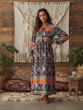 Load image into Gallery viewer, Wild Flower ,Beach Bohemian Maxi Dress, Boho Dress
