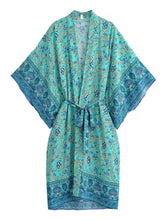 Load image into Gallery viewer, Wild Flower Print ,Batwing Sleeve Beach Bohemian Kimono,Boho Bikini Cover-ups
