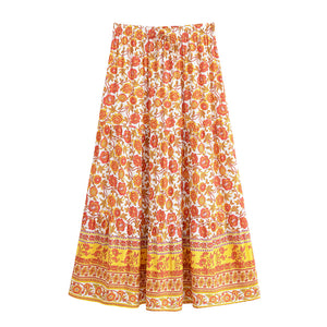 Boho Skirt, Maxi Skirt, Bohemian Wild Flower
